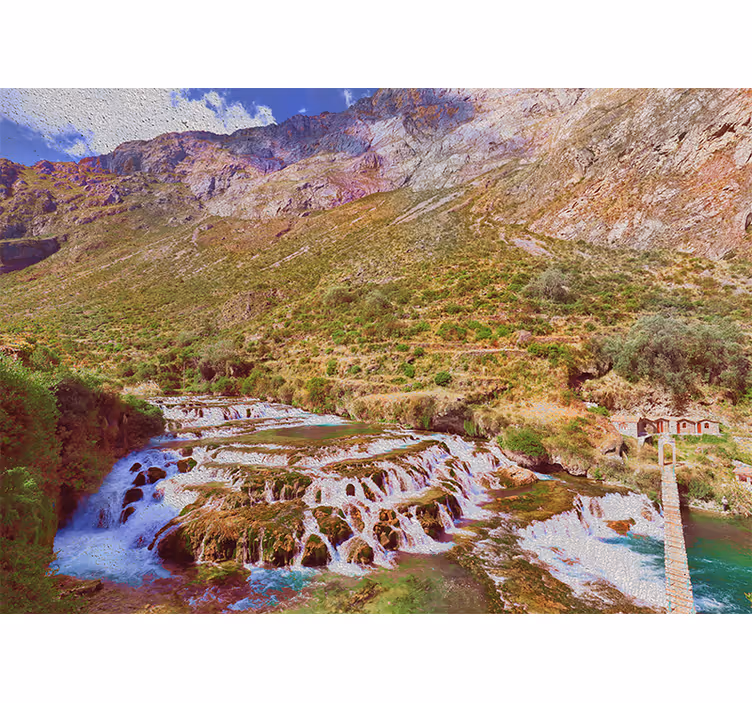 Zavjese za dnevni boravak vodopadi huancaya - TenStickers
