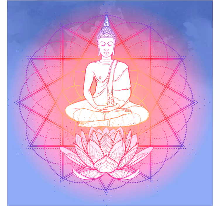 Zavjese za dnevni boravak mandala buddha u meditaciji - TenStickers