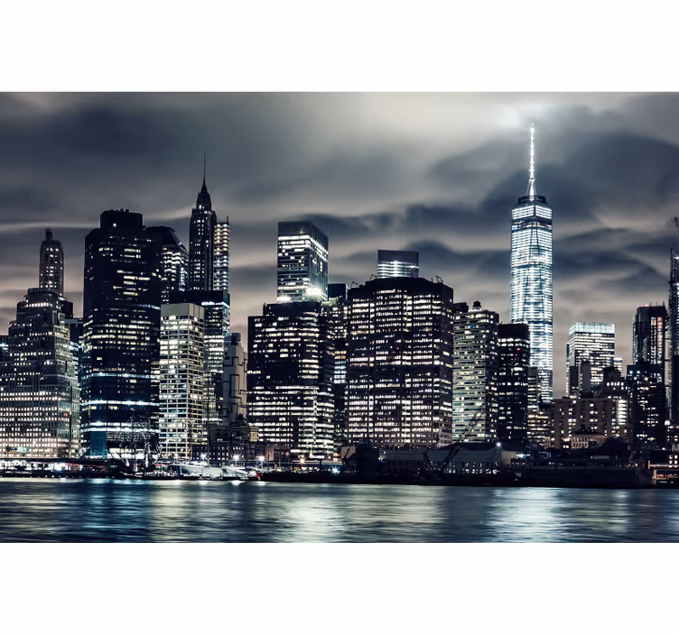 Zavjese za dnevni boravak new york noću - TenStickers