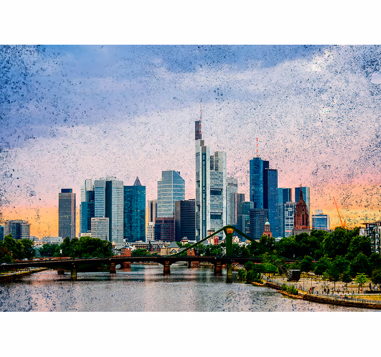 Zavjese za dnevni boravak frankfurt skyline - TenStickers