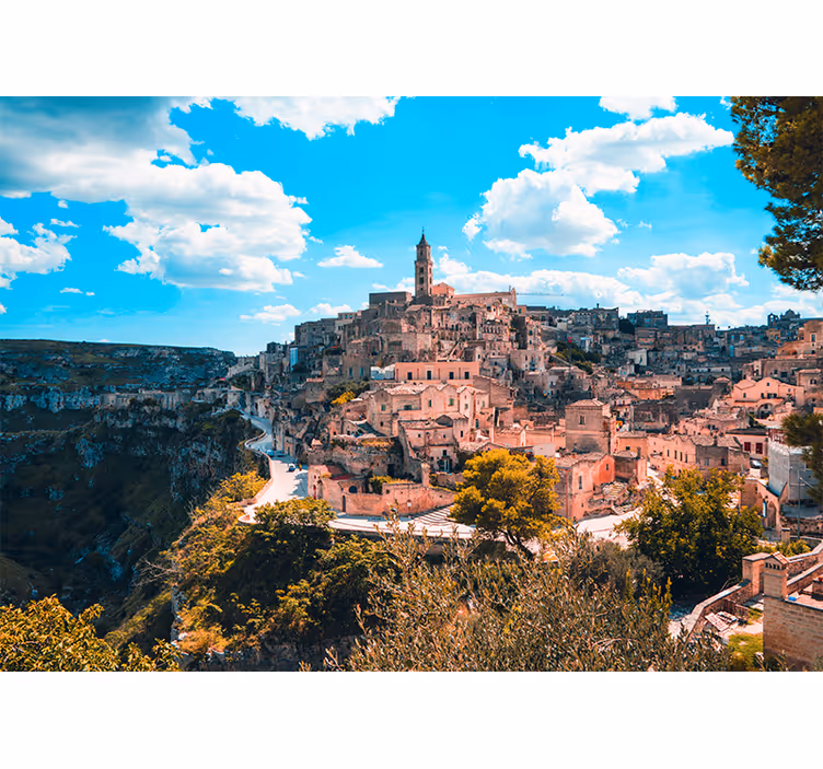 Zavjese za dnevni boravak pejzaž grada matera - TenStickers