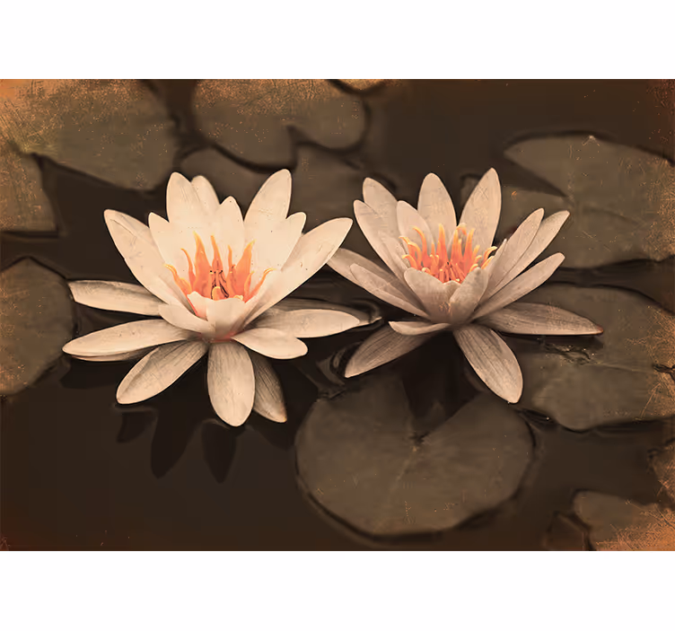 Zavjese za dnevni boravak vintage lotus - TenStickers
