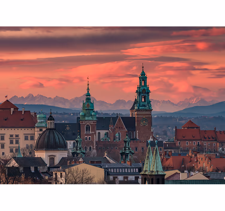 Zavjese za dnevni boravak krakow s pogledom na tatry - TenStickers