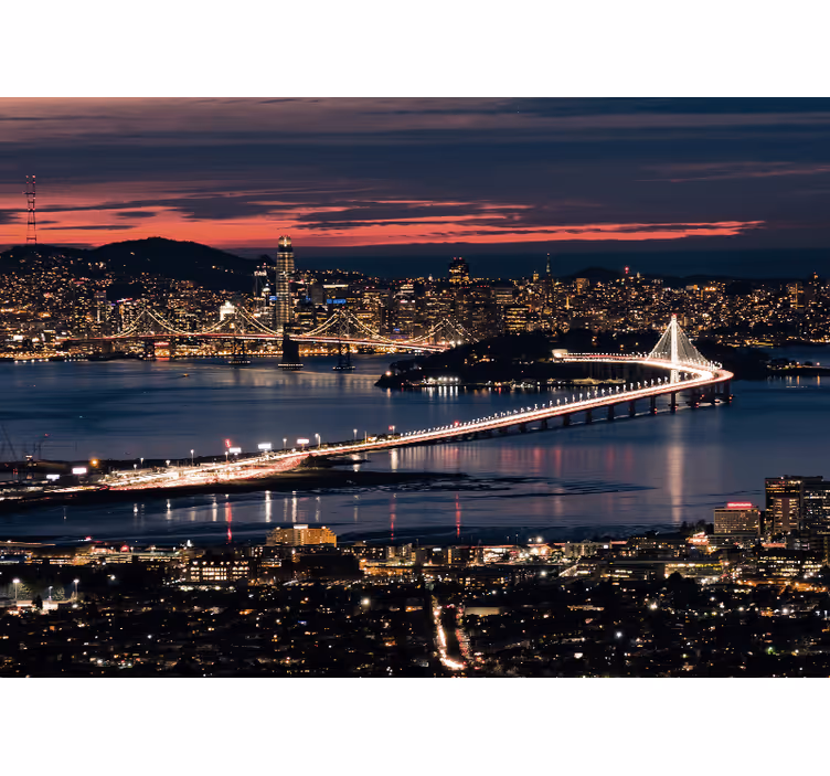 Zavjese za dnevni boravak san francisco uvečer - TenStickers