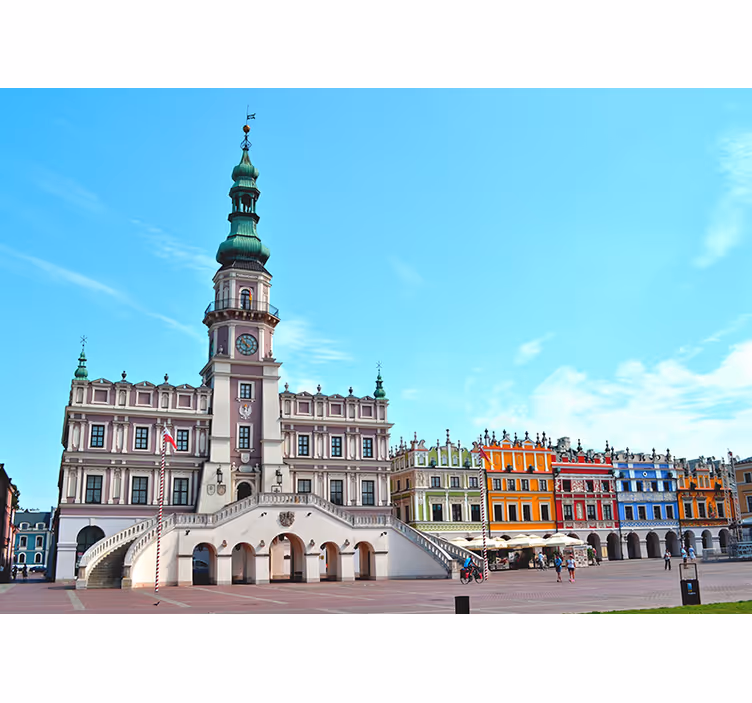 Zavjese za dnevni boravak zamość grad - TenStickers