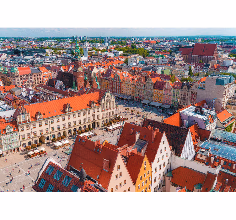 Zavjese za dnevni boravak wrocławska panorama - TenStickers