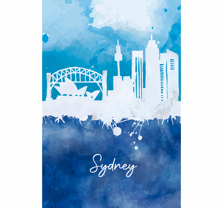 Zavjese za dnevni boravak sydney skyline akvarel - TenStickers
