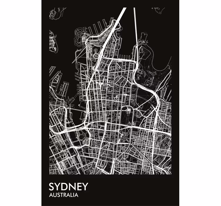 Zavjese za dnevni boravak mapa sydney - TenStickers