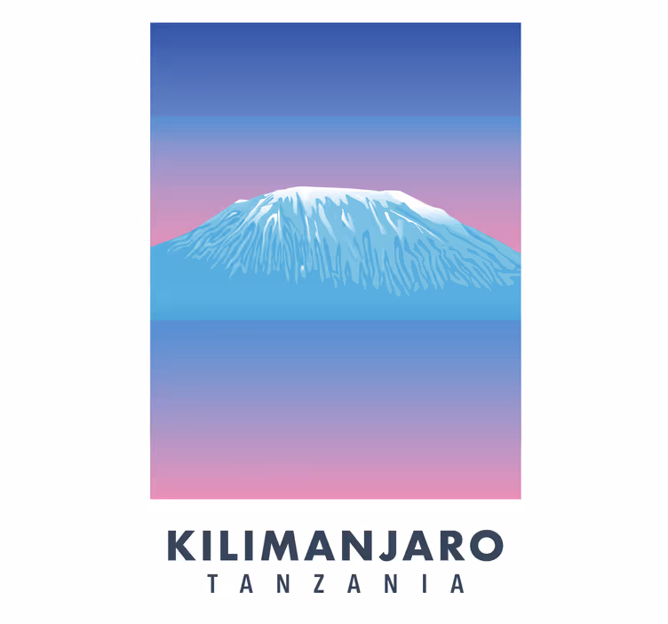 Zavjese za dnevni boravak kilimanjaro retro platno - TenStickers