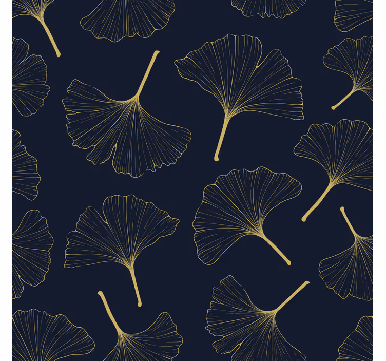Zavjese za dnevni boravak 3d zlatni ginkgo listovi - TenStickers