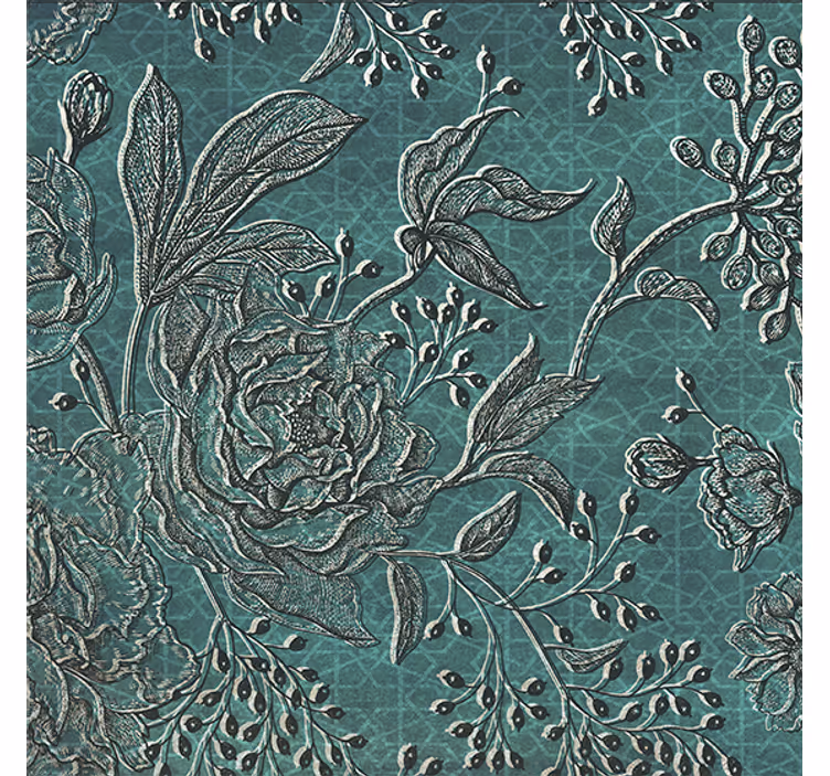 Zavjese za dnevni boravak s orijentalnom florom - TenStickers