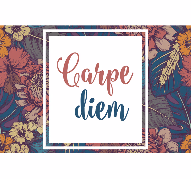 Zavjese za dnevni boravak carpe diem šareni kvadrati - TenStickers