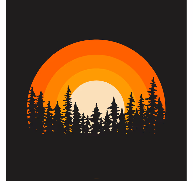 Zavjese za dnevni boravak jutro u tamnoj šumi - TenStickers