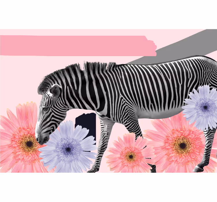 Zavjese za dnevni boravak s motivom zebre u kolažu - TenStickers