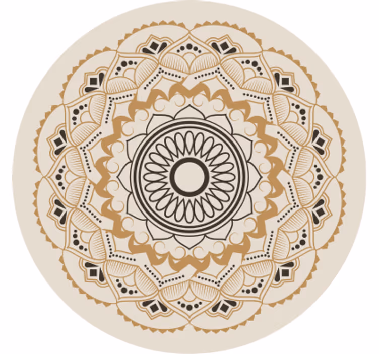 Bež zavjese s mandala kružnim dizajnom - TenStickers