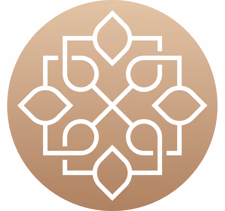 Bež zavjese s jednostavnim geometrijskim mandalama - TenStickers
