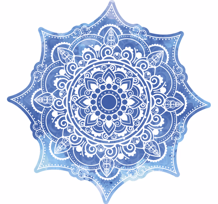 Zavjese za spavaću sobu aquarella plava mandala - TenStickers