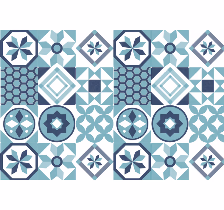 Zavjese za spavaću sobu s tamnoplavi ornamentima - TenStickers