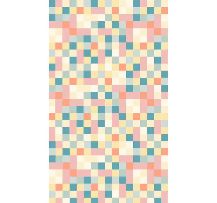 Zavjese za spavaću sobu u šarenim pastelnim kvadratima - TenStickers