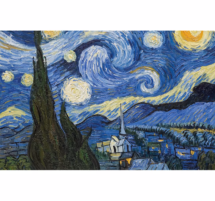 Zavjese za spavaću sobu noćna scena van gogha - TenStickers