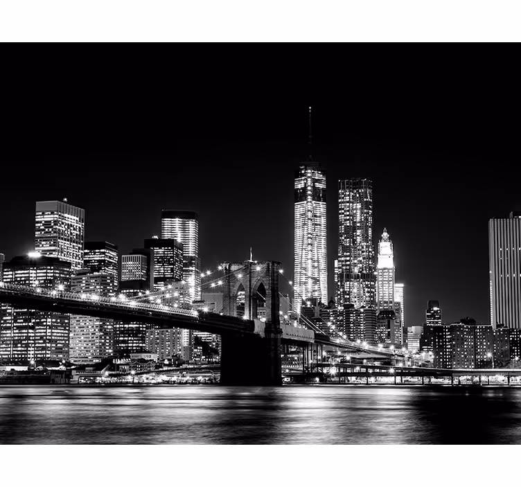 Sive zavjese s fotomuralom nueva york río este - TenStickers