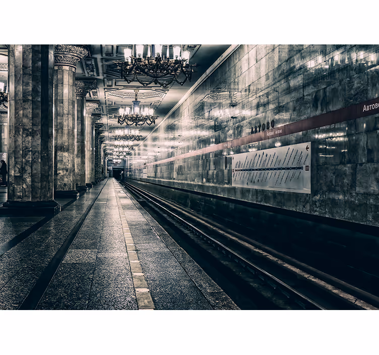 Sive zavjese metro platform - TenStickers