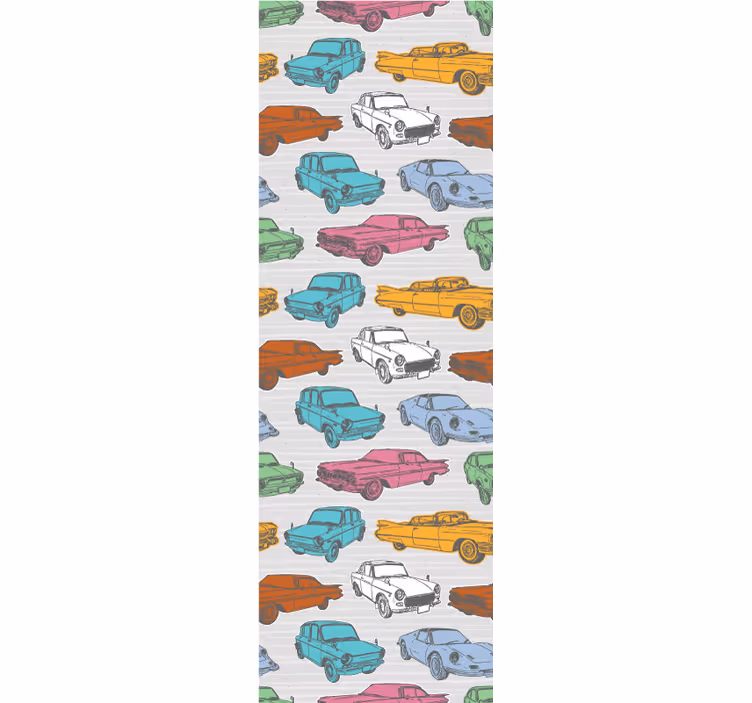 Rolo zavjese berba u bojama klasičnih automobila - TenStickers