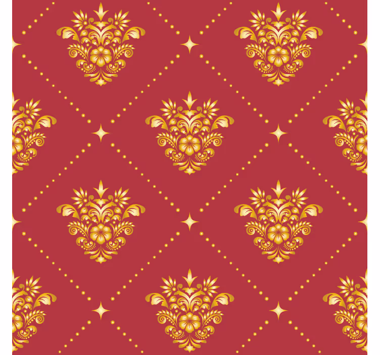 Rolo zavjese berba zlatni damask uzorak - TenStickers