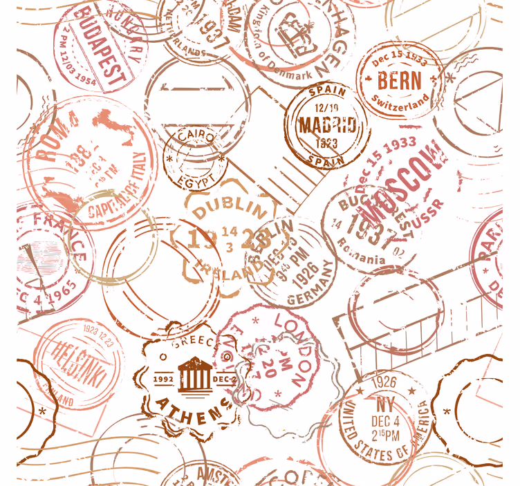 Rolo zavjese berba retro pečati - TenStickers
