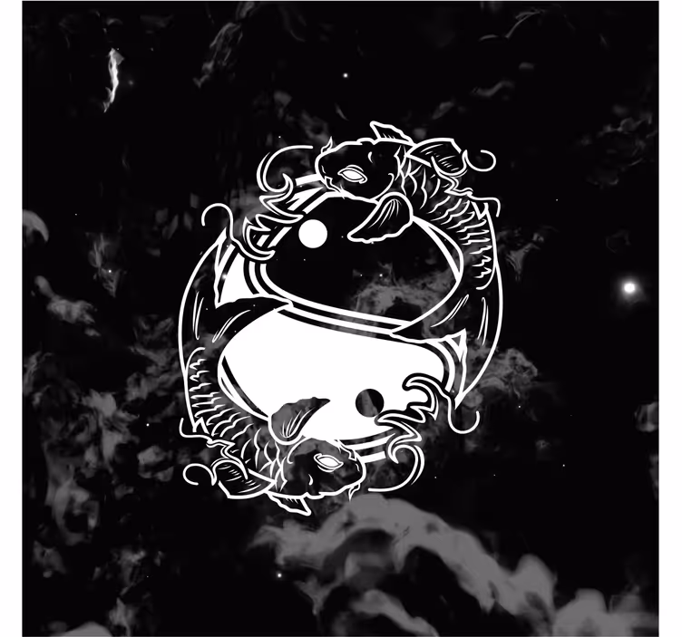 Zavjese za dnevni boravak yin yang ribice ravnoteže - TenStickers