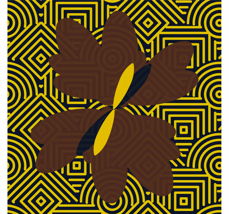 Zavjese za dnevni boravak u afričkom stilu smeđe i žute boje - TenStickers
