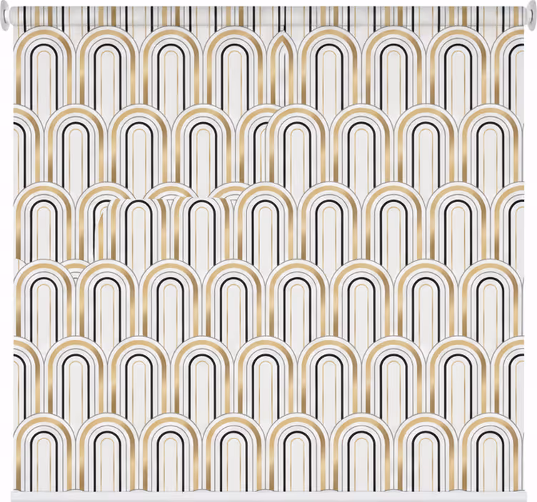 Zavjese za dnevni boravak u art deco geometrijskim oblicima - TenStickers