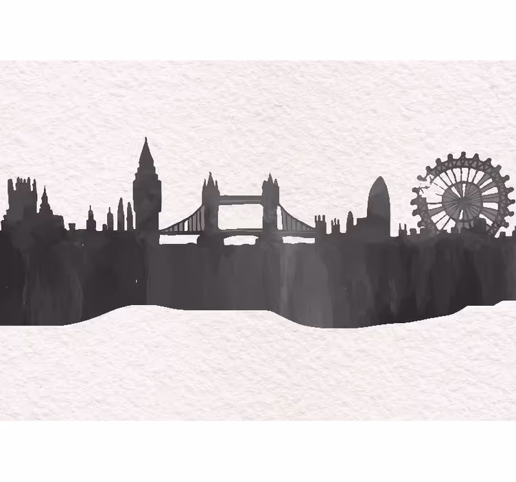 Zavjese za dnevni boravak oxford uk skyline crne - TenStickers