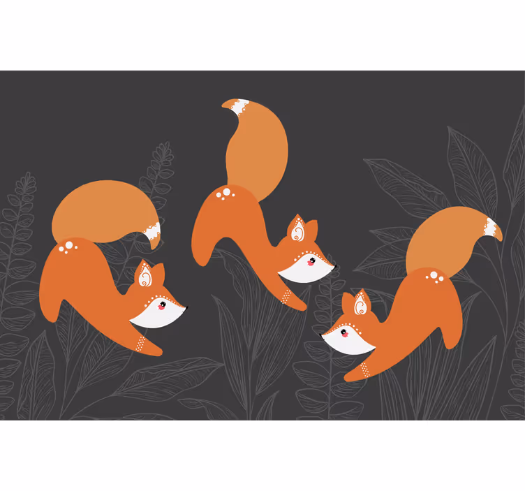 Zavjese za dnevni boravak s lisicama u šumi - TenStickers