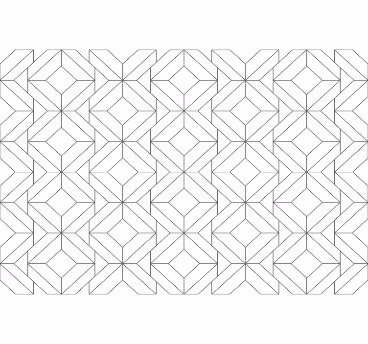 Bijele zavjese s bijelim japandi geometrijskim uzorkom - TenStickers