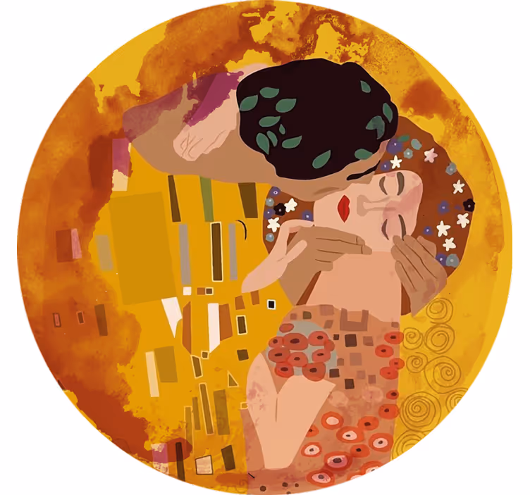 Zavjese za spavaću sobu klimtov poljubac - TenStickers