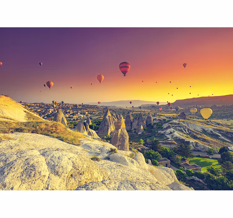Zavjese za spavaću sobu s balonima iznad kapadokije - TenStickers