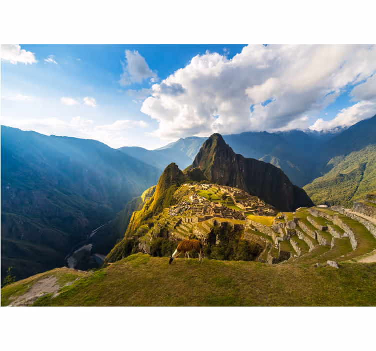 Zavjese za spavaću sobu s pogledom na machu picchu s sjajem - TenStickers