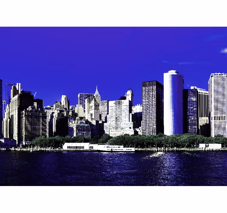 Zavjese za spavaću sobu u večernjem manhattanu - TenStickers