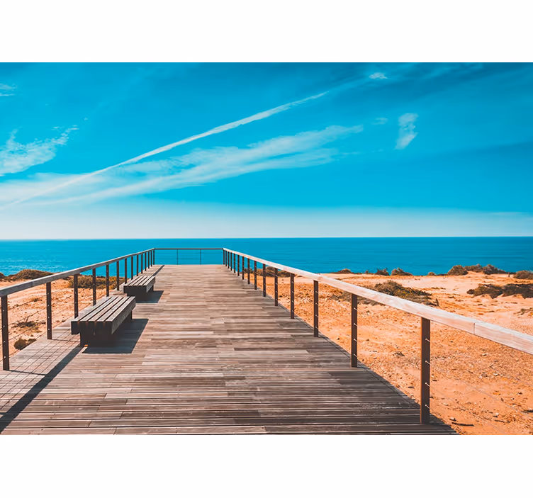 Zavjese za spavaću sobu plaža i mol - TenStickers
