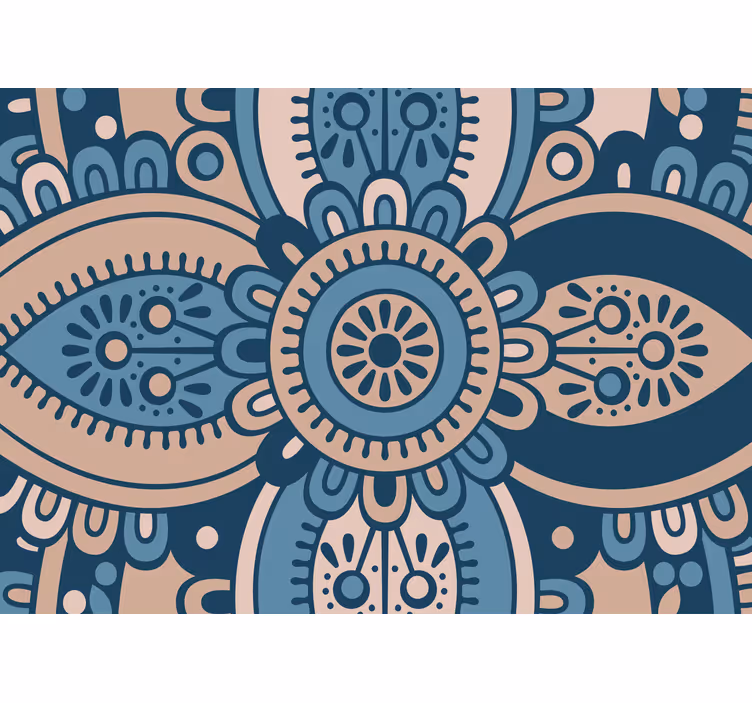 Zavjese za spavaću sobu plava cvjetna mandala - TenStickers