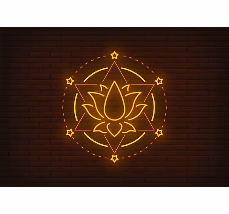 Zavjese za spavaću sobu neon lotus - TenStickers