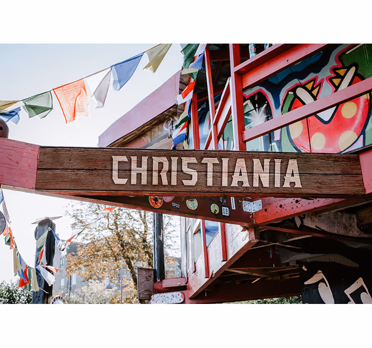 Zavjese za spavaću sobu ulaz u christianiju u kopenhagenu - TenStickers