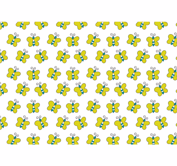Zavjese za spavaću sobu s bijelim i zelenim leptirima - TenStickers