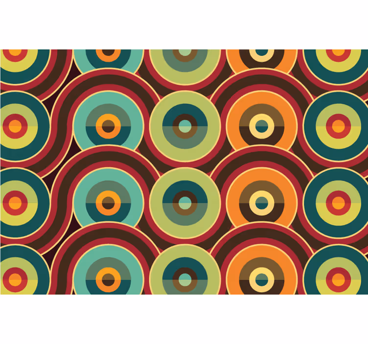 Zavjese za spavaću sobu u retro ponovljenim krugovima - TenStickers
