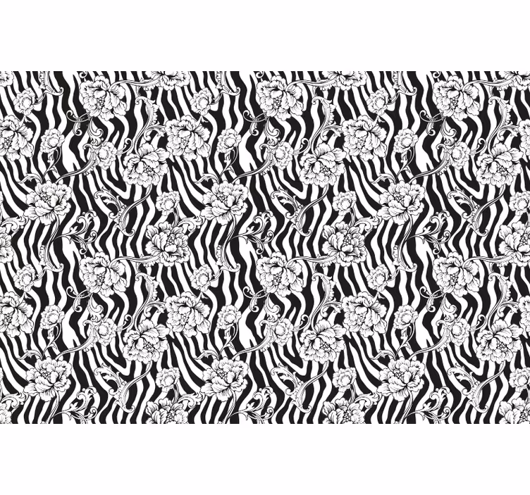 Zavjese za spavaću sobu zebra i cvijeće - TenStickers