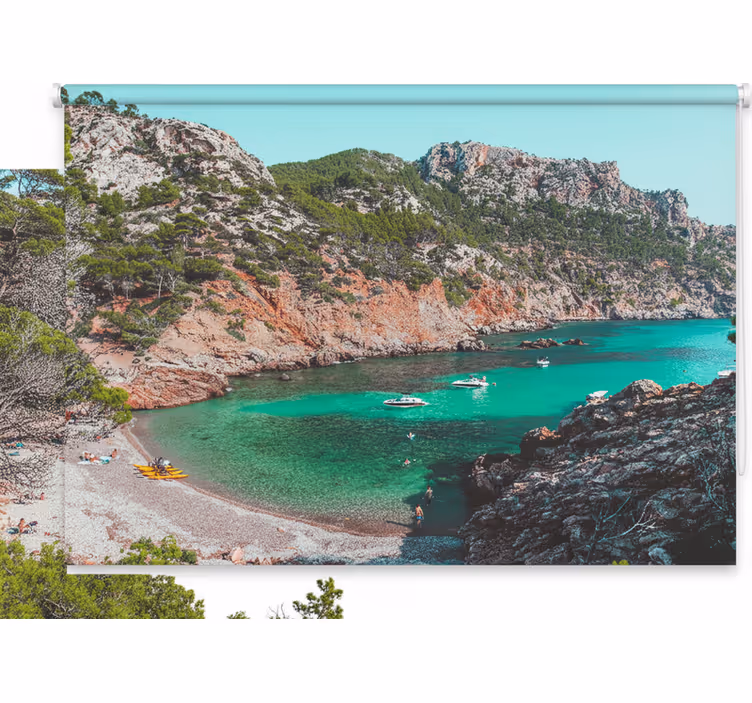 Zavjese za spavaću sobu prekrasna plaža s stjenama mallorca - TenStickers