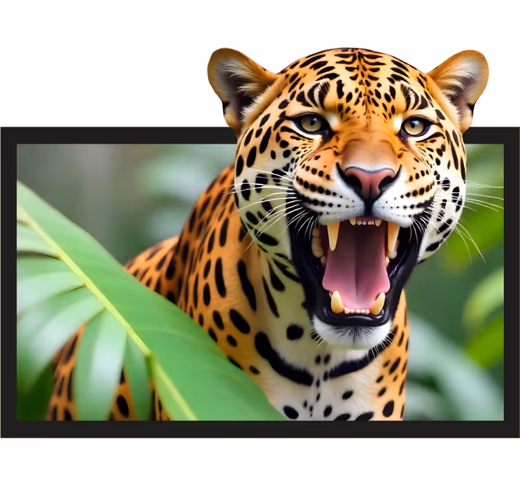 Zavjese za dnevni boravak leopard u okviru - TenStickers