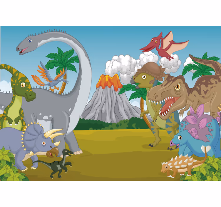 Zavjese za dječju sobu s dekorativnim dinosaurima - TenStickers