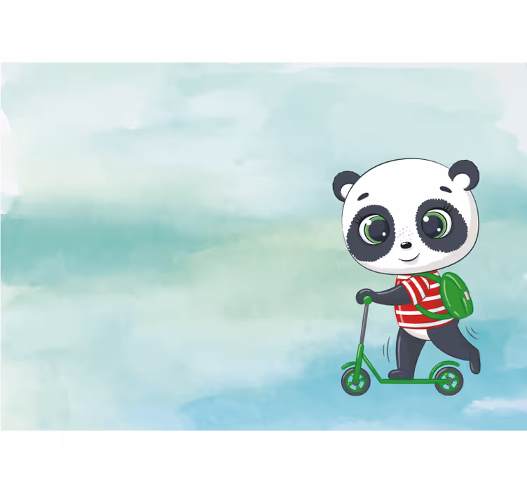 Zavjese za dječju sobu panda majica iz italije - TenStickers